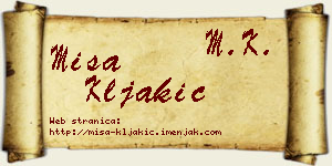 Miša Kljakić vizit kartica